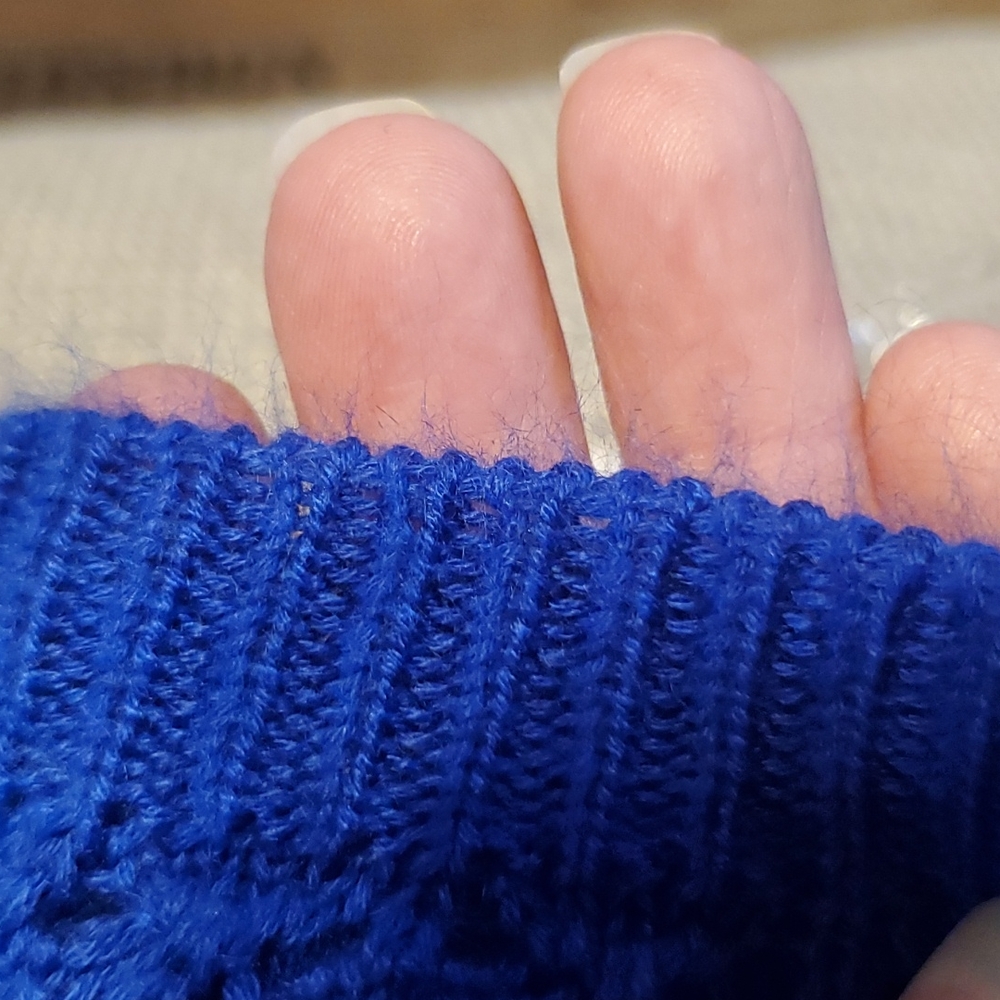 Sweaterworks, royal blue, long-sleeve, acrylic, sweater, size large - Picture 10 of 11